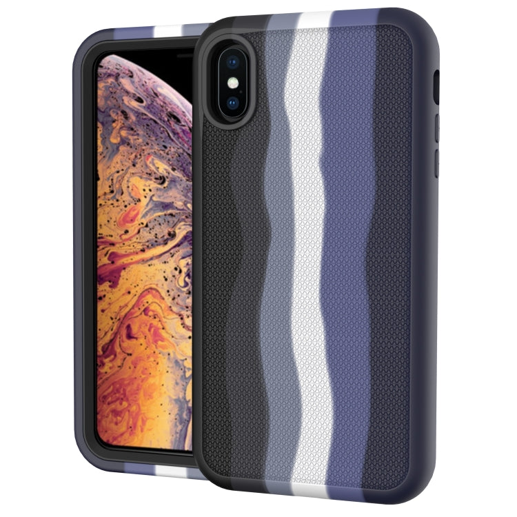 For iPhone XS Max Rainbow Silicone +PC Shockproof Skid-proof Dust-proof Case