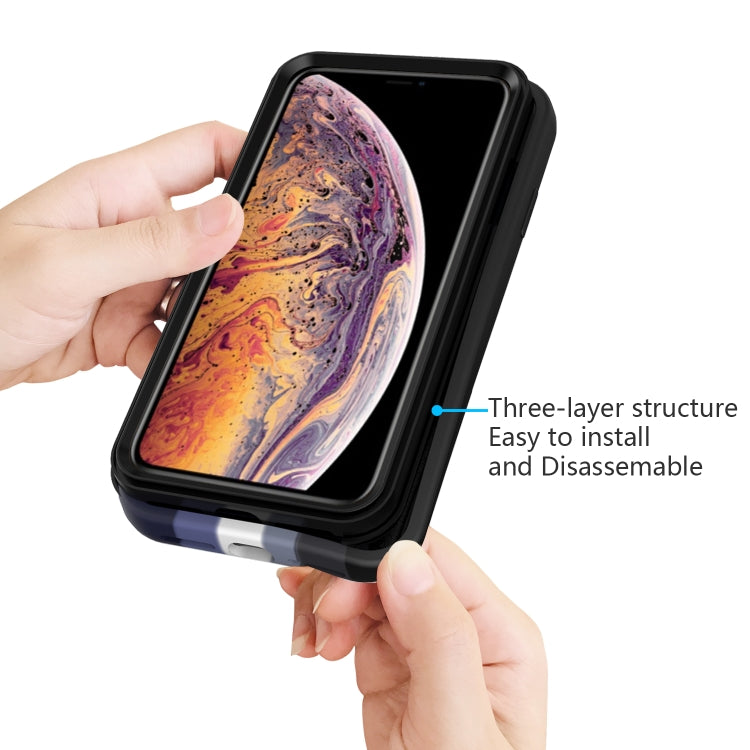 For iPhone XS Max Rainbow Silicone +PC Shockproof Skid-proof Dust-proof Case