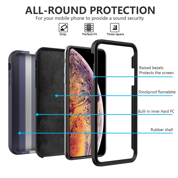 For iPhone XS Max Rainbow Silicone +PC Shockproof Skid-proof Dust-proof Case