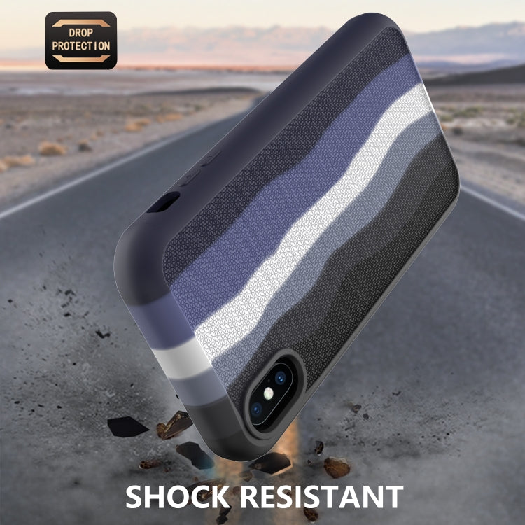 For iPhone XS Max Rainbow Silicone +PC Shockproof Skid-proof Dust-proof Case