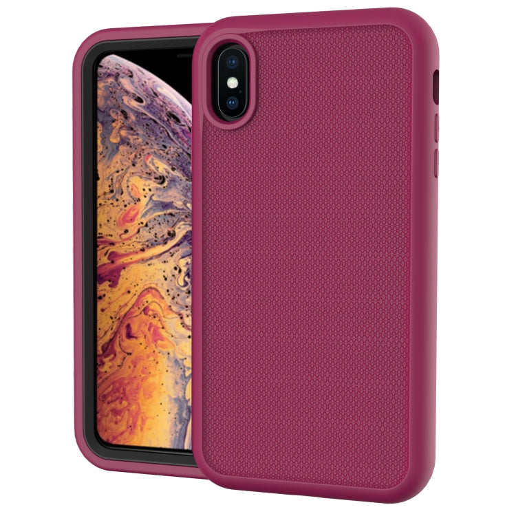 For iPhone X / XS Solid Color PC + Silicone Shockproof Skid-proof Dust-proof Case