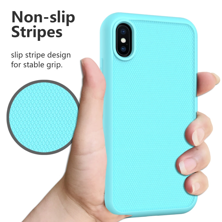 For iPhone X / XS Solid Color PC + Silicone Shockproof Skid-proof Dust-proof Case