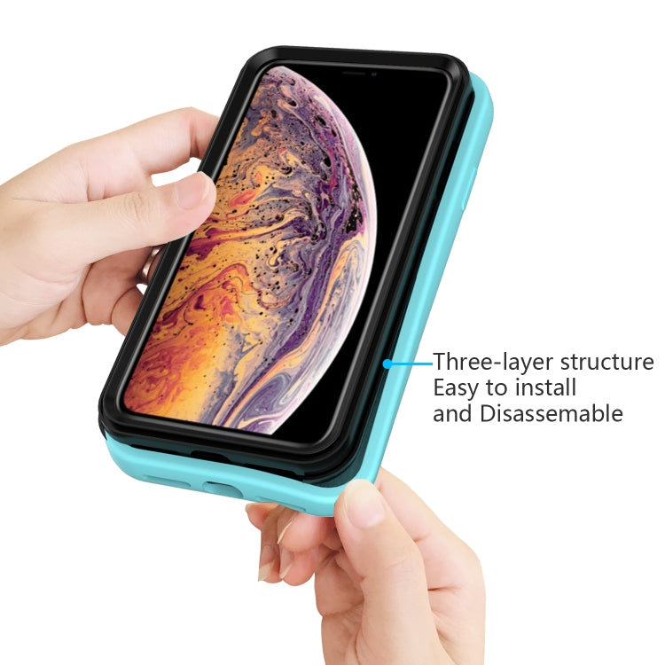 For iPhone X / XS Solid Color PC + Silicone Shockproof Skid-proof Dust-proof Case