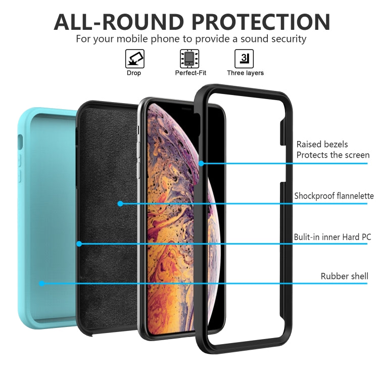 For iPhone X / XS Solid Color PC + Silicone Shockproof Skid-proof Dust-proof Case