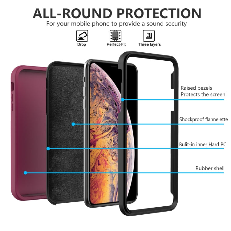 For iPhone XR Solid Color PC + Silicone Shockproof Skid-proof Dust-proof Case