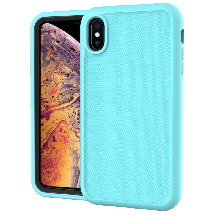For iPhone XS Max Solid Color PC + Silicone Shockproof Skid-proof Dust-proof Case