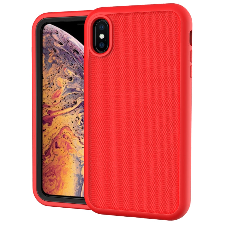 For iPhone XS Max Solid Color PC + Silicone Shockproof Skid-proof Dust-proof Case