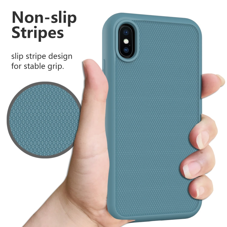 For iPhone XS Max Solid Color PC + Silicone Shockproof Skid-proof Dust-proof Case