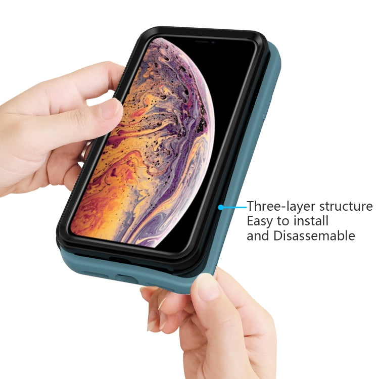 For iPhone XS Max Solid Color PC + Silicone Shockproof Skid-proof Dust-proof Case
