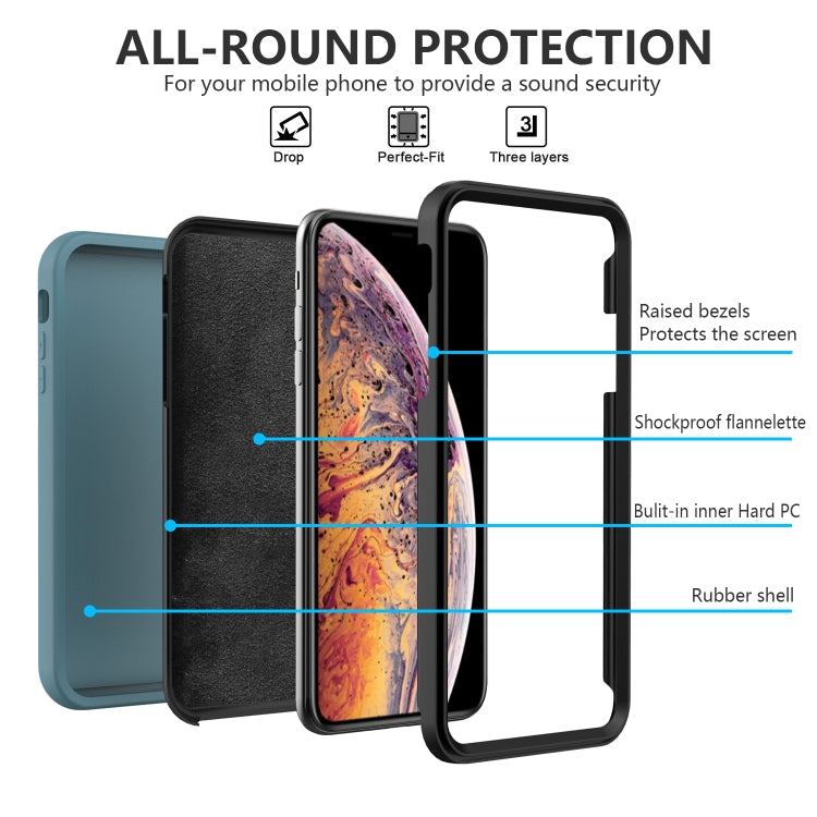 For iPhone XS Max Solid Color PC + Silicone Shockproof Skid-proof Dust-proof Case