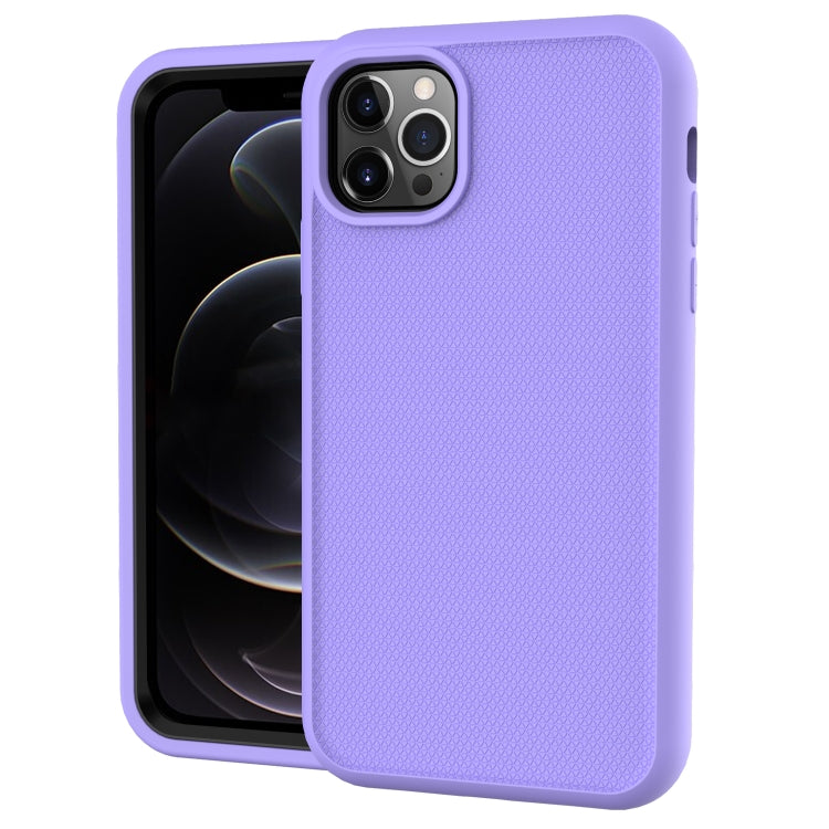 For iPhone 12 / 12 Pro Solid Color PC + Silicone Shockproof Skid-proof Dust-proof Case