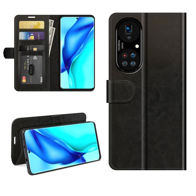 For Huawei P50 Pro R64 Texture Single Horizontal Flip Protective Case with Holder & Card Slots & Wallet& Photo Frame