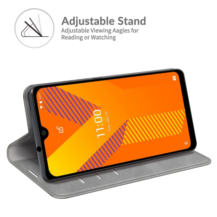 For Wiko Y62 Retro-skin Business Magnetic Suction Leather Case with Holder & Card Slots & Wallet