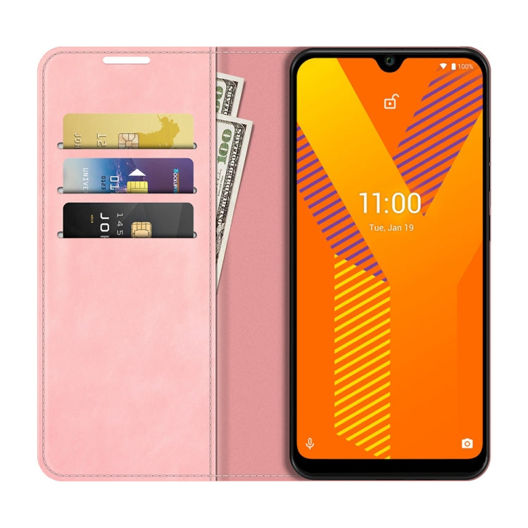 For Wiko Y62 Retro-skin Business Magnetic Suction Leather Case with Holder & Card Slots & Wallet