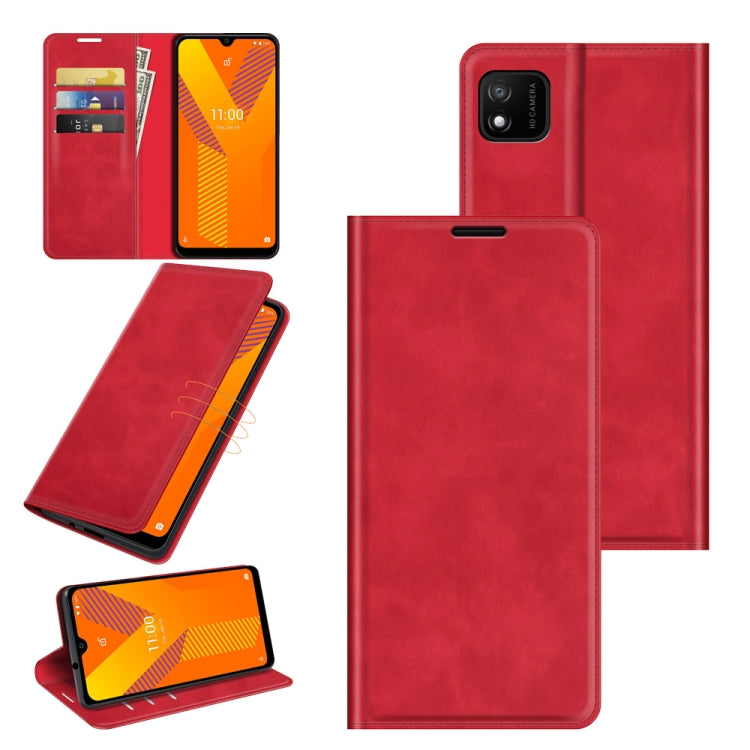 For Wiko Y62 Retro-skin Business Magnetic Suction Leather Case with Holder & Card Slots & Wallet