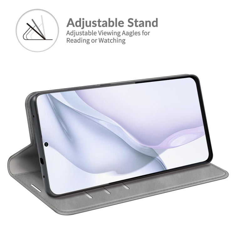 For Huawei P50 Retro-skin Business Magnetic Suction Leather Case with Holder & Card Slots & Wallet