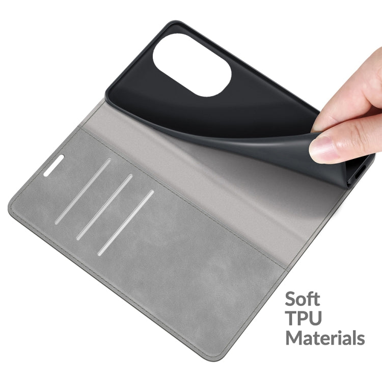 For Huawei P50 Retro-skin Business Magnetic Suction Leather Case with Holder & Card Slots & Wallet