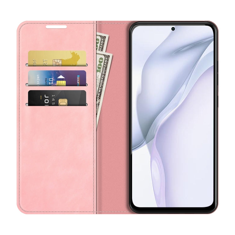 For Huawei P50 Retro-skin Business Magnetic Suction Leather Case with Holder & Card Slots & Wallet