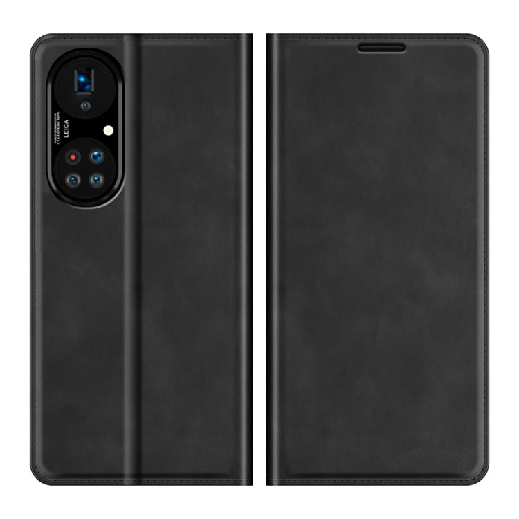 For Huawei P50 Pro Retro-skin Business Magnetic Suction Leather Case with Holder & Card Slots & Wallet
