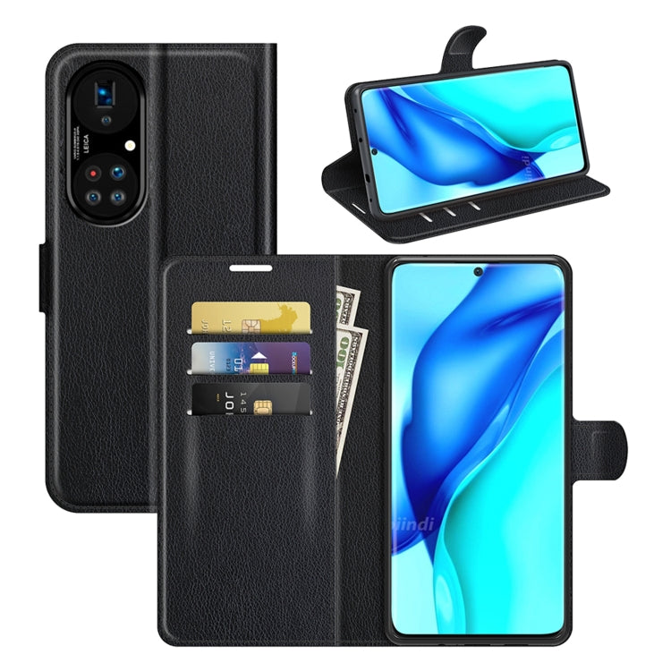 For Huawei P50 Pro Litchi Texture Horizontal Flip Protective Case with Holder & Card Slots & Wallet