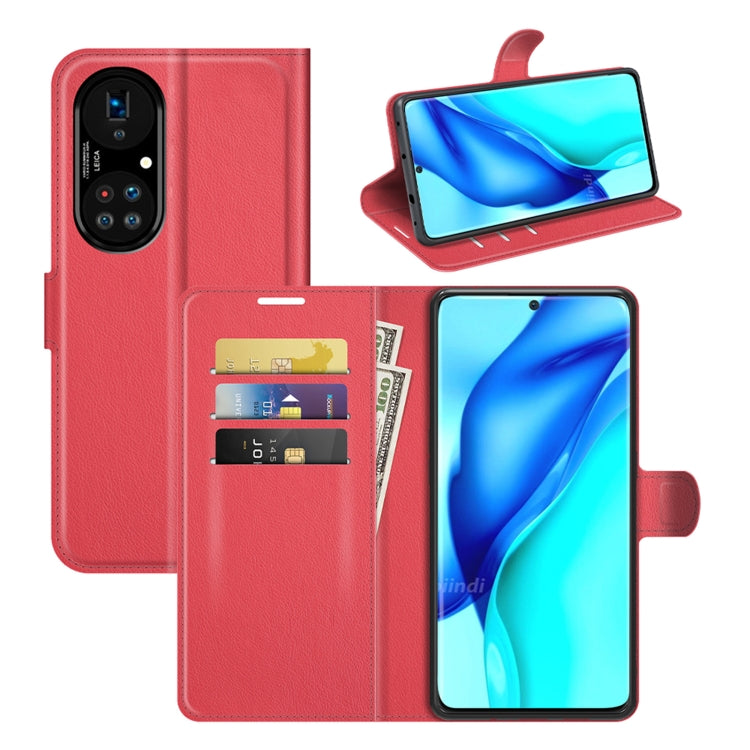 For Huawei P50 Pro Litchi Texture Horizontal Flip Protective Case with Holder & Card Slots & Wallet