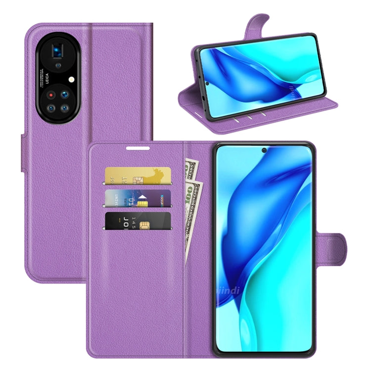 For Huawei P50 Pro Litchi Texture Horizontal Flip Protective Case with Holder & Card Slots & Wallet