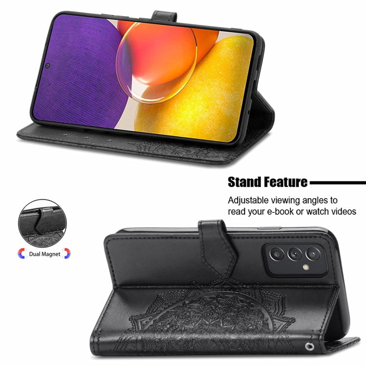 For Samsung Galaxy A82 5G Mandala Embossing Pattern Horizontal Flip Leather Case with Holder & Card Slots & Wallet & Lanyard