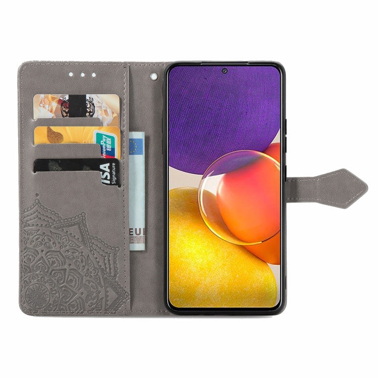 For Samsung Galaxy A82 5G Mandala Embossing Pattern Horizontal Flip Leather Case with Holder & Card Slots & Wallet & Lanyard