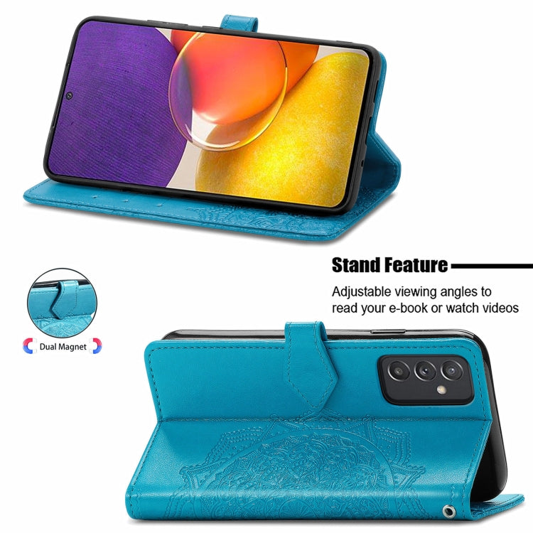 For Samsung Galaxy A82 5G Mandala Embossing Pattern Horizontal Flip Leather Case with Holder & Card Slots & Wallet & Lanyard