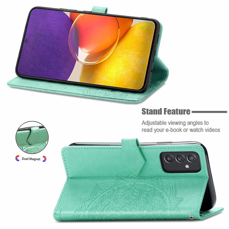 For Samsung Galaxy A82 5G Mandala Embossing Pattern Horizontal Flip Leather Case with Holder & Card Slots & Wallet & Lanyard