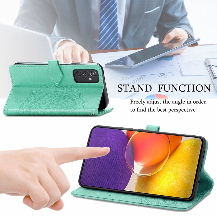 For Samsung Galaxy A82 5G Mandala Embossing Pattern Horizontal Flip Leather Case with Holder & Card Slots & Wallet & Lanyard