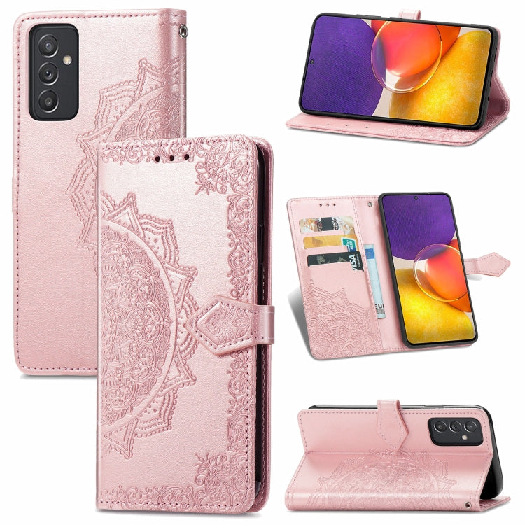 For Samsung Galaxy A82 5G Mandala Embossing Pattern Horizontal Flip Leather Case with Holder & Card Slots & Wallet & Lanyard
