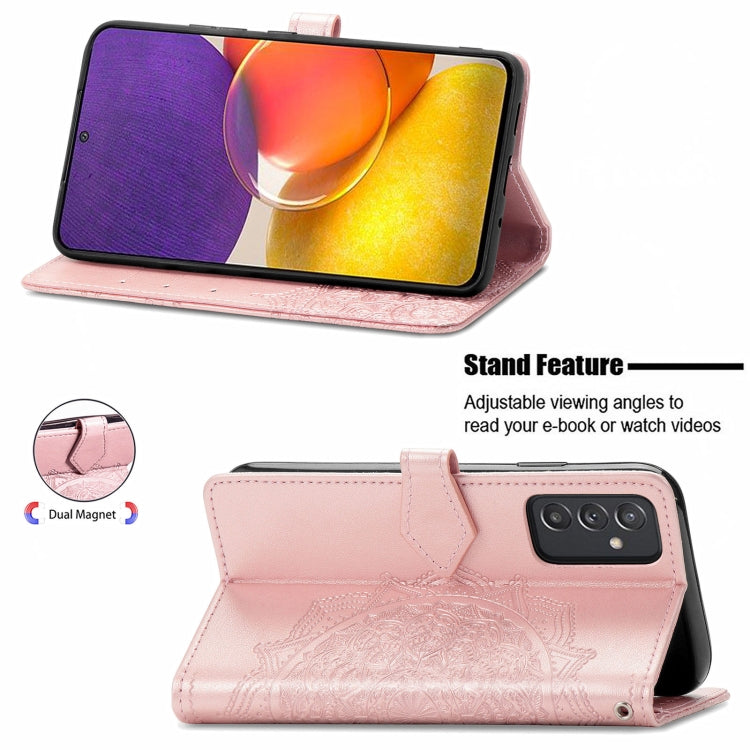 For Samsung Galaxy A82 5G Mandala Embossing Pattern Horizontal Flip Leather Case with Holder & Card Slots & Wallet & Lanyard
