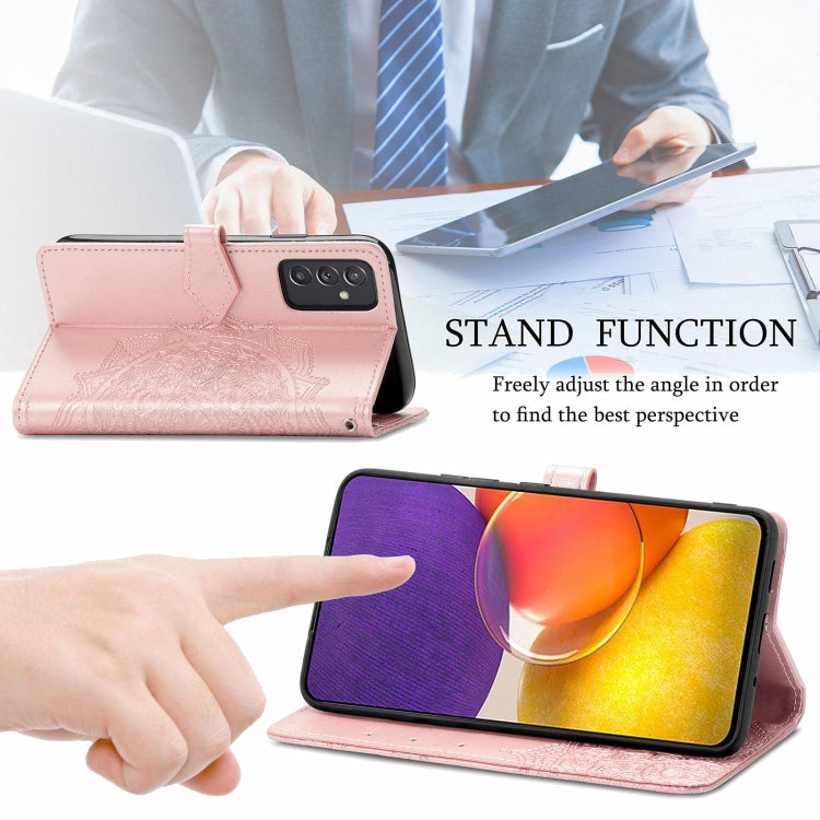 For Samsung Galaxy A82 5G Mandala Embossing Pattern Horizontal Flip Leather Case with Holder & Card Slots & Wallet & Lanyard