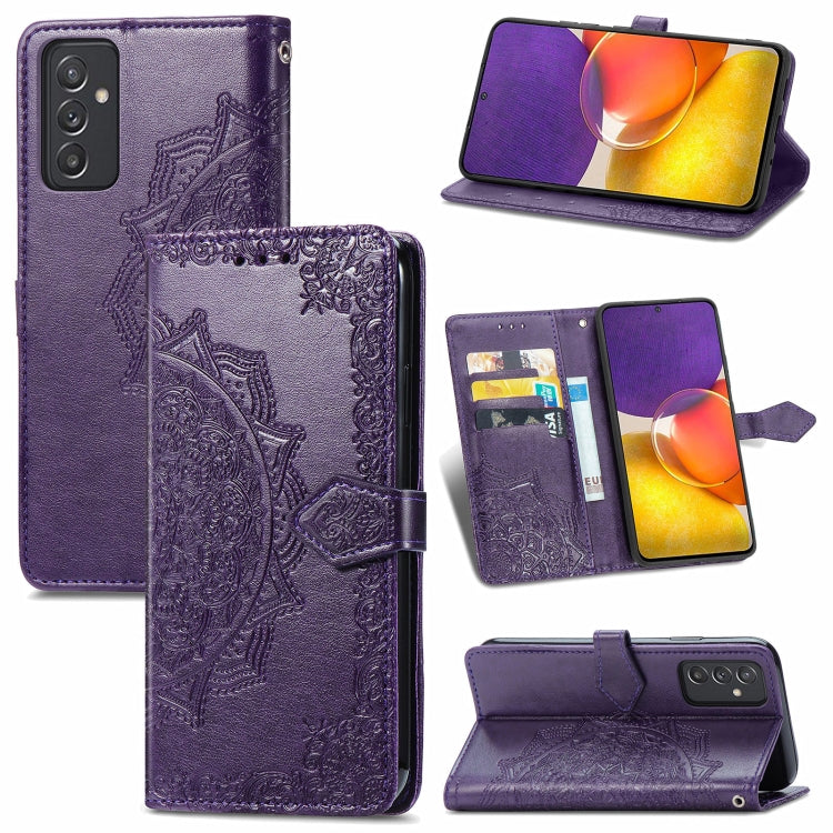 For Samsung Galaxy A82 5G Mandala Embossing Pattern Horizontal Flip Leather Case with Holder & Card Slots & Wallet & Lanyard
