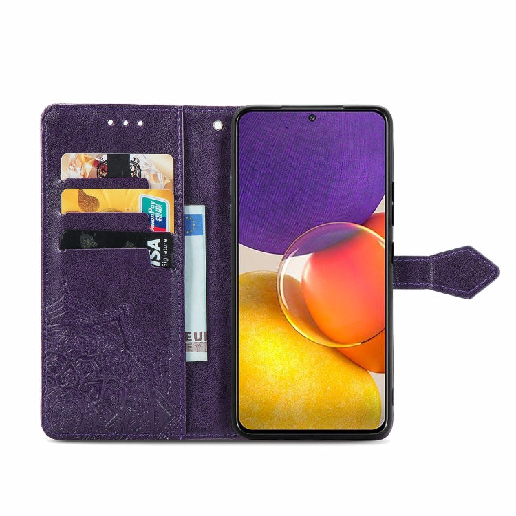 For Samsung Galaxy A82 5G Mandala Embossing Pattern Horizontal Flip Leather Case with Holder & Card Slots & Wallet & Lanyard