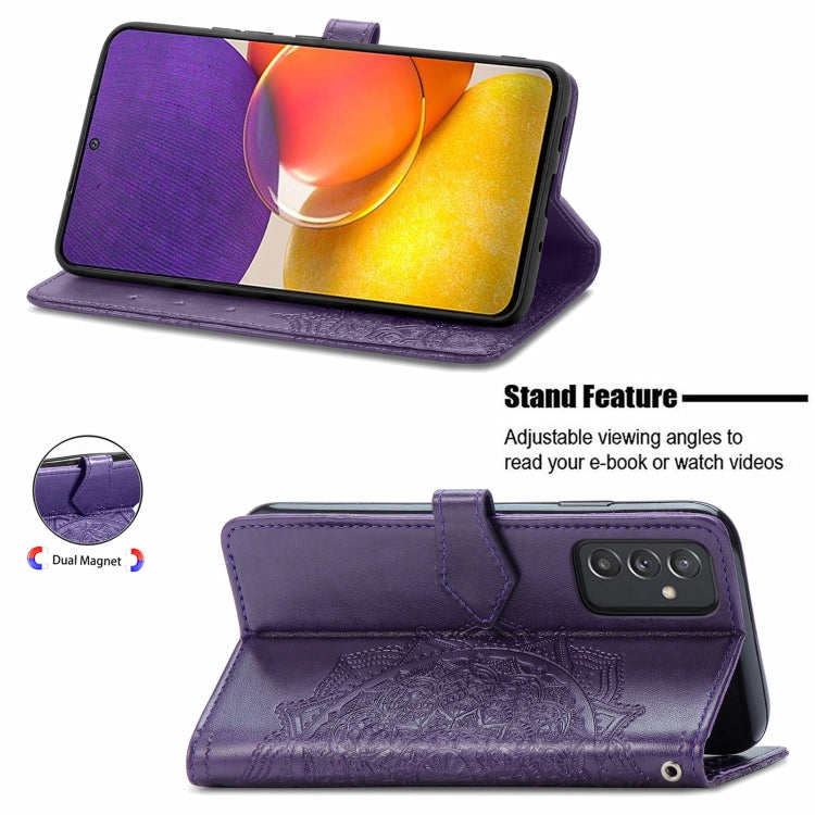 For Samsung Galaxy A82 5G Mandala Embossing Pattern Horizontal Flip Leather Case with Holder & Card Slots & Wallet & Lanyard
