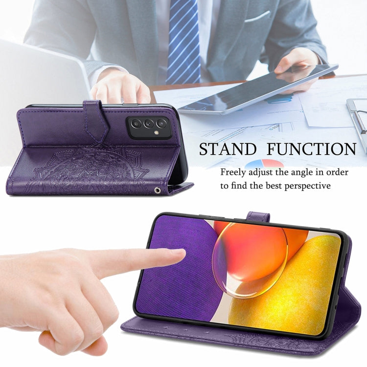 For Samsung Galaxy A82 5G Mandala Embossing Pattern Horizontal Flip Leather Case with Holder & Card Slots & Wallet & Lanyard