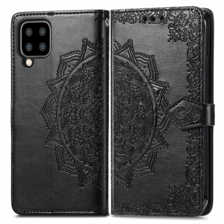 For Samsung Galaxy A22 4G Mandala Embossing Pattern Horizontal Flip Leather Case with Holder & Card Slots & Wallet & Lanyard