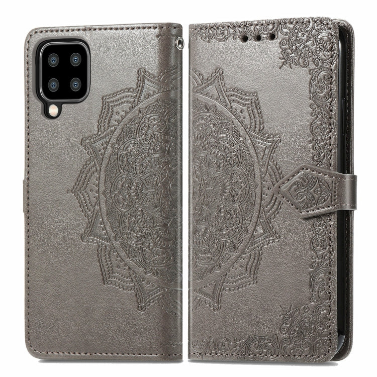 For Samsung Galaxy A22 4G Mandala Embossing Pattern Horizontal Flip Leather Case with Holder & Card Slots & Wallet & Lanyard