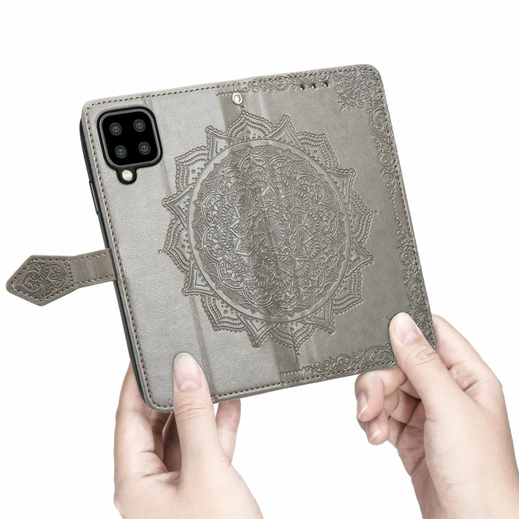 For Samsung Galaxy A22 4G Mandala Embossing Pattern Horizontal Flip Leather Case with Holder & Card Slots & Wallet & Lanyard