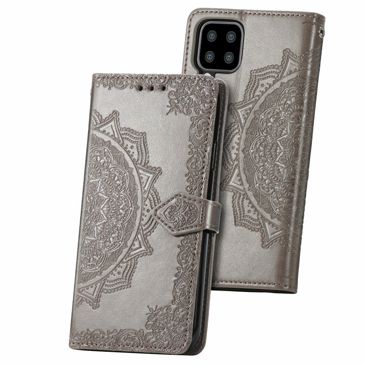 For Samsung Galaxy A22 4G Mandala Embossing Pattern Horizontal Flip Leather Case with Holder & Card Slots & Wallet & Lanyard