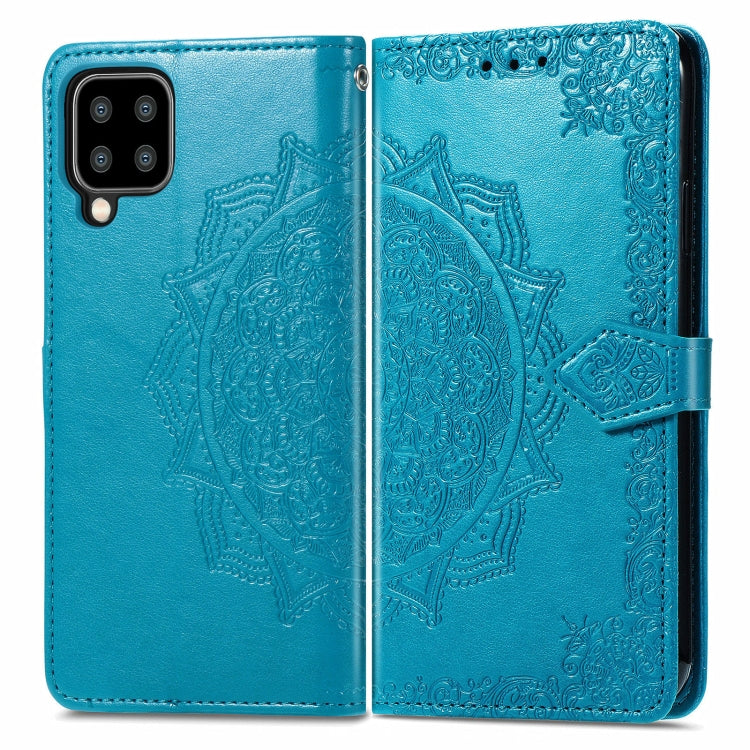 For Samsung Galaxy A22 4G Mandala Embossing Pattern Horizontal Flip Leather Case with Holder & Card Slots & Wallet & Lanyard