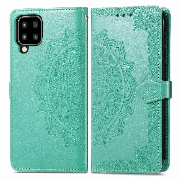 For Samsung Galaxy A22 4G Mandala Embossing Pattern Horizontal Flip Leather Case with Holder & Card Slots & Wallet & Lanyard