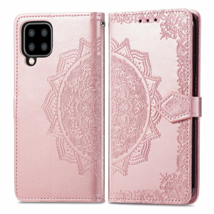 For Samsung Galaxy A22 4G Mandala Embossing Pattern Horizontal Flip Leather Case with Holder & Card Slots & Wallet & Lanyard