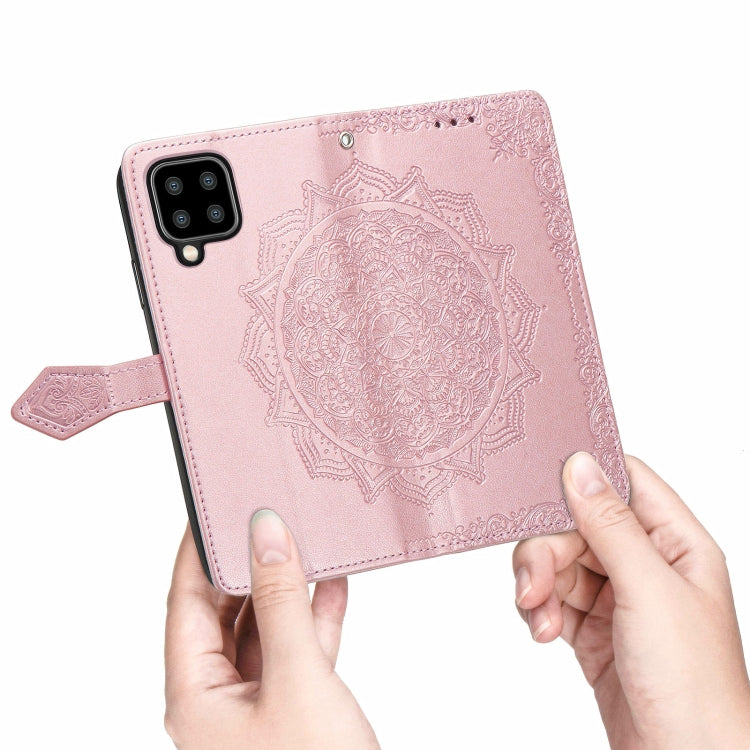 For Samsung Galaxy A22 4G Mandala Embossing Pattern Horizontal Flip Leather Case with Holder & Card Slots & Wallet & Lanyard