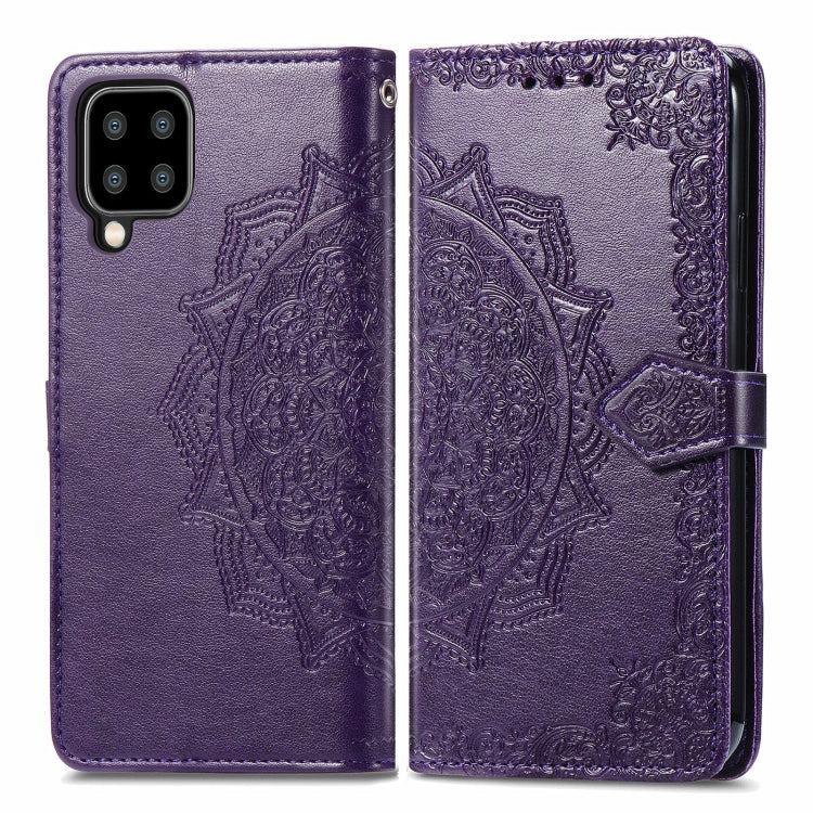 For Samsung Galaxy A22 4G Mandala Embossing Pattern Horizontal Flip Leather Case with Holder & Card Slots & Wallet & Lanyard