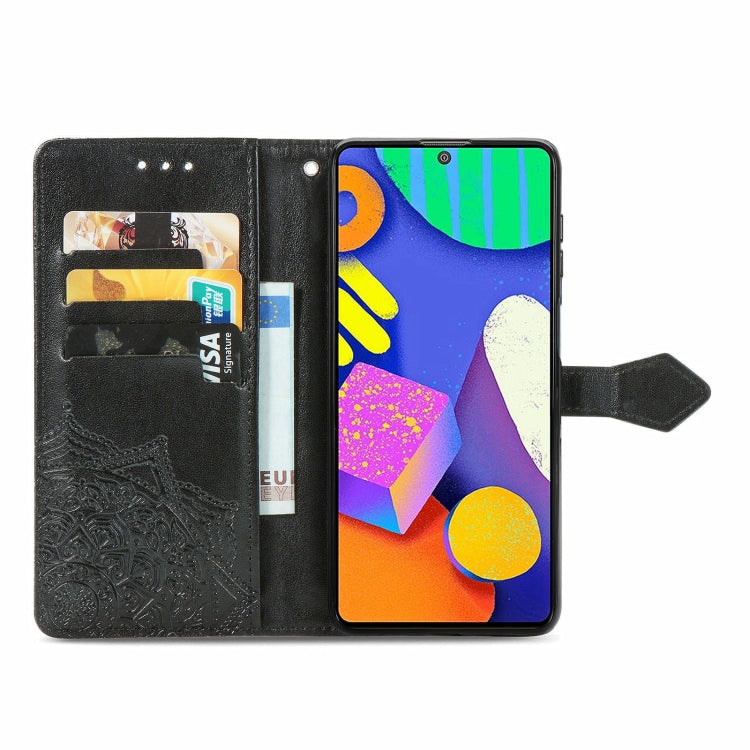 For Samsung Galaxy F62 / M62 Mandala Embossing Pattern Horizontal Flip Leather Case with Holder & Card Slots & Wallet & Lanyard