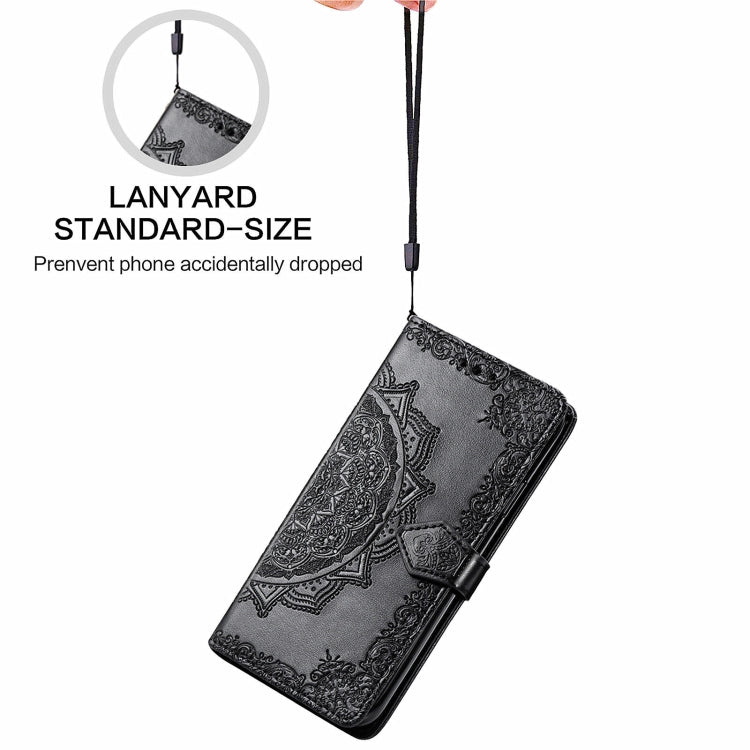 For Samsung Galaxy F62 / M62 Mandala Embossing Pattern Horizontal Flip Leather Case with Holder & Card Slots & Wallet & Lanyard