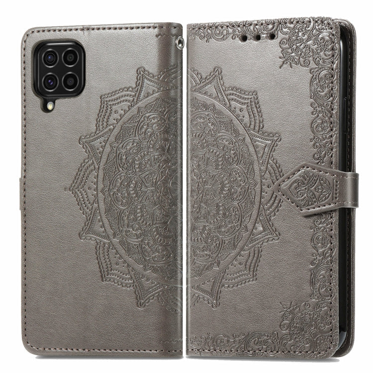 For Samsung Galaxy F62 / M62 Mandala Embossing Pattern Horizontal Flip Leather Case with Holder & Card Slots & Wallet & Lanyard